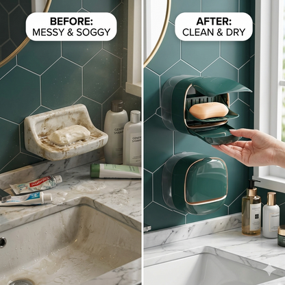 Smart Drain Wall Soap Dish Keeps Bar Soap Dry